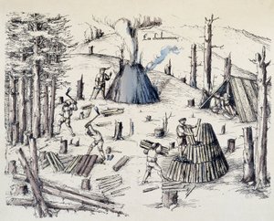 Kolgruvarbetarna - i "" La cross aux mines""" av Unknown artist