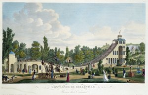 Berg-och-dalbanan Belleville - i "" Views of Paris"" av Courvoisier av Unknown artist