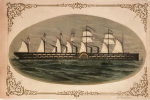 Leviathan "Great Eastern", ca 1860 (färglitografi) av Unknown artist