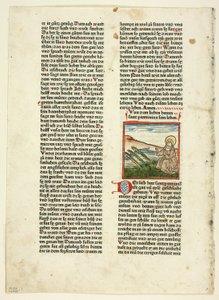 Life of Saint Pirminius från Heiligenleben, Winterteil (Lives of the Saints, Wintertime), Tavla 1 från träsnitt från 1400-talets böcker av Unknown artist