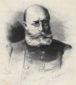 Louis Léon César Faidherbe (1818 - 1889) fransk general och kolonisatör, gravyr från 1800-talet. Bianchetti samling av Unknown artist