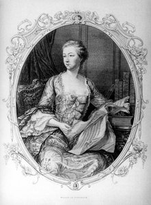 Madame de Pompadour, Jeanne Antoinette Poisson (1721-1764) (markisin av Pompadour)) av Unknown artist