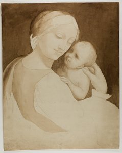 Madonna med barn (recto) och fragment av kvinnotorso (verso) av Unknown artist
