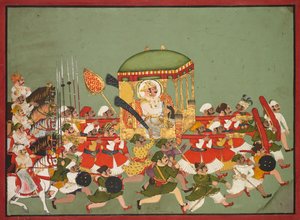 Maharao Chattar Sal (regerade 1758–64) av Kota i en Palanquin av Unknown artist