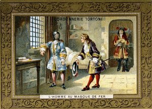 Man med järnmask låser i fängelset Saint Margaret - Chromo of the Shoemaker Tortoni av Unknown artist