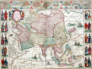 Karta över Asien från Bleau Atlas av Unknown artist