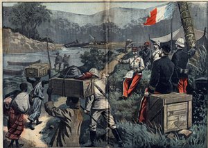 Marchand Mission in Africa (1896-1899): expeditionen som tog Övre Nilen i besittning 1898. Lansering av den demonterbara ångan "" le Faidherbe"" på M