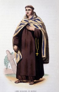 Medlem av Karmelorden lös (Order of Our Lady of Mount Carmel). Gravyr av 1800-talet av Unknown artist