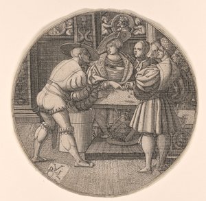 Män spelar tärningsspel av Unknown artist