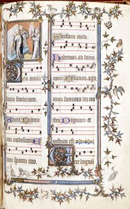 Missal of Saint Denis, cirka 1350. Miniatyr föreställande Clotaire (Clothaire) och Dagobert. av Unknown artist