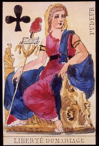 Modesty: "" Freedom of Marriage"" - Revolutionerande spelkort av Unknown artist