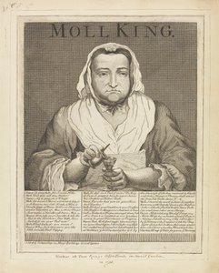 Moll King (コヴェント ガーデンにあるキングズ コーヒー ハウスの悪名高い愛人のブロードサイドに刻まれた肖像画) スウェーデン語 av Unknown artist
