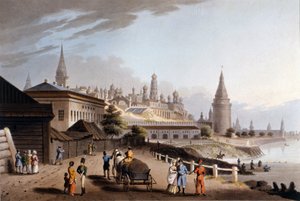 Moskva, Kreml. 1800-talsillustration. av Unknown artist