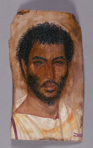 Mumieporträtt av en skäggig man av Unknown artist