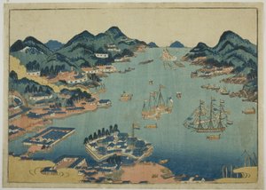 Nagasakis hamn av Unknown artist