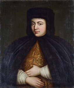 Natalia Kirillovna Narychkina - Porträtt av tsarinen Natalia Naryshkina (1651-1694), Anonym. Olja på duk, andra hälften av 1700-talet, Statens museum för arkitektur, historia och konst, Vladimir av Unknown artist