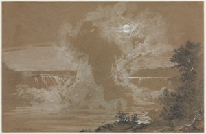 Niagarafallen av Moonlight av Unknown artist