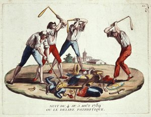Natten den 4-5 augusti 1789, eller patriotisk delirium, sent 1700-tal av Unknown artist