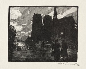 Notre Dame, kväll av Unknown artist