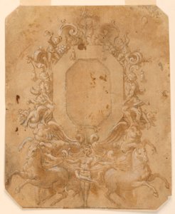 Octagonal paneldekoration av Unknown artist