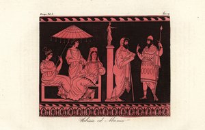 Odysseus underhållen av Alcinous, härskare över Phaeacians på ön Scheria av Unknown artist