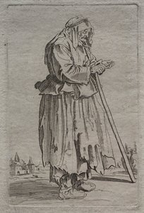 Gammal tiggarkvinna av Unknown artist