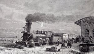 Omaha Station, startpunkten för Pacific Railway - i "" Tour du monde" av Unknown artist