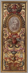 En målad panel av Unknown artist