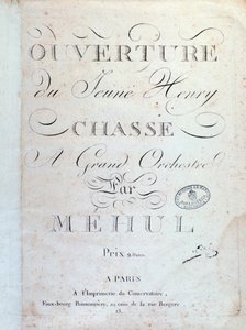 Inledande sida, Jakten på operan Den unge Henri av Mehul (1797) av Unknown artist