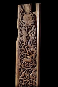 Orientalisk konst: snidad träpanel. 1200-talet. Detalj. Paris, Louvren av Unknown artist