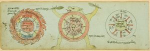 Sida ur ett manuskript med diagram som skyddar mot barns sjukdomar av Unknown artist