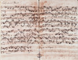 Sida av Preludium i C i Det vältempererade klaveret av Johann Sebastian Bach av Unknown artist