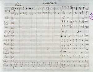 Sida med noterna till Die Entfuhrung aus dem Serail, opera av Mozart, Lichtenthal-version (1838) av Unknown artist