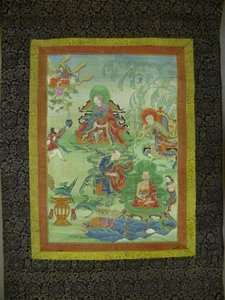 Målad banderoll (Thangka) från en uppsättning av sju som hedrar Gayadhara, en Sakya-pandit från Indien av Unknown artist