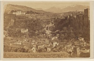 [Panoramautsikt som omger Alhambra] av Unknown artist