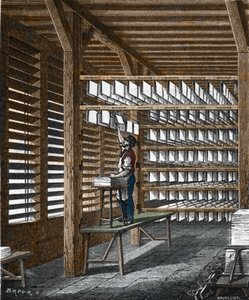 Pappersproduktion på 1800-talet. av Unknown artist