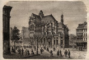 Paris, Ile-de-France, Frankrike - Saint-Eustache-kyrkan (1800-talet) - av Unknown artist