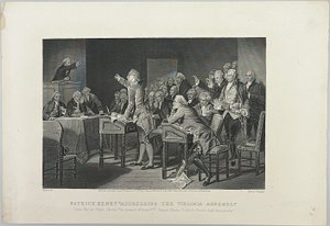 Patrick Henry talade inför Virginia Assembly av Unknown artist