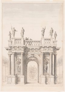 Paviljong i en park av Unknown artist