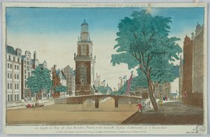 Peep-show, The Cingle, Jan-Rooden-Poort Tower och New Lutheran Church, i Amsterdam, nr 15 av Unknown artist