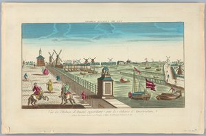 Peep-show, utsikt över Amstel-slussen som ser utanför Amsterdam av Unknown artist