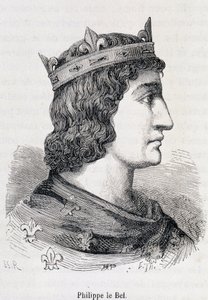 Philippe IV le Bel (1268 - 1314) - i "" History of popular France"" av Henri Martin, Jouvet, Paris, T.1 av Unknown artist