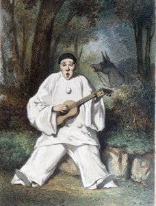 Pierrot spelar gitarr - n.d., sent 1800-tal av Unknown artist