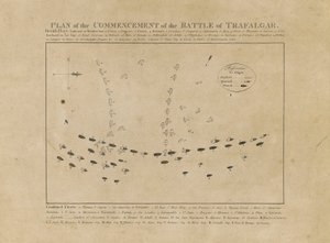 Plan över inledningen av slaget vid Trafalgar av Unknown artist