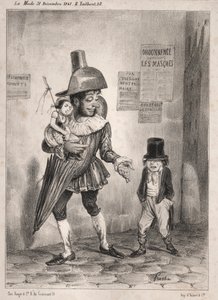 Carnival pochades: Ser du, om din herre är mycket nöjd med dig och om du har priset av visdom i år! Jag låter dig maskera dig som en madrass! ...nästa år!! av Unknown artist