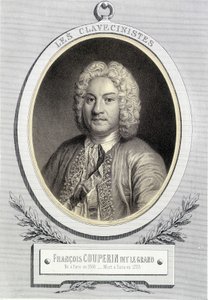 Porträtt i medaljong av François Couperin dit Le Grand, n.d. 19:e s. av Unknown artist