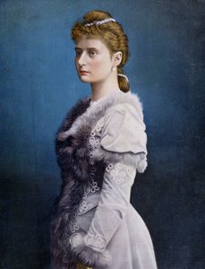 Porträtt av Alexandra Fyodorovna (Alix av Hessen och av Rhen, Alexandra Feodorovna Romanova, Alexandra Fiodorovna Romanova, Victoria Alix Helene Louise Beatrice av Hessen och Rhen, Alix de Hesse-Darmstadt (Alix av Hessen Darmstadt) (1872-1918), Imperres av Unknown artist