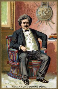 Porträtt av Alexandre Dumas far (1802 - 1870). Kromolitografi från slutet av 1800-talet. av Unknown artist