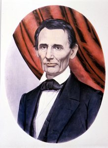 Porträtt av den amerikanske presidenten Abraham Lincoln (1809 - 1865).