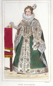 Porträtt av Anne av Österrike (1601-1666). Gravyr från 1830 av Unknown artist